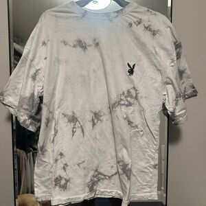 PLAYBOY Gray Tie-Dye Short Sleeve Tee